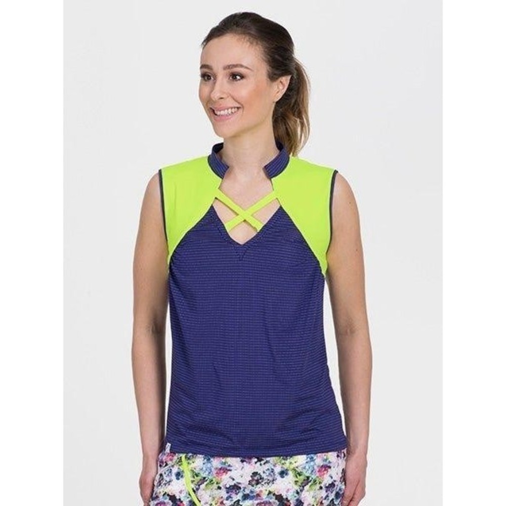 SWINGDISH Neon Front Strap Sleeveless Polo Purple/Neon NT010-1  XXL
